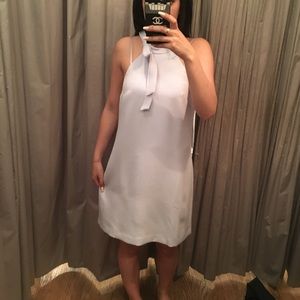 CLUB MONACO BLUE HALTER DRESS WITH BOW